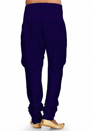 Solid Color Dupion Silk Harem Pant in Royal Blue