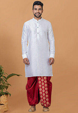 Designer dhoti kurta for mens white new arrivals