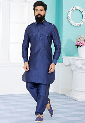 Sky Blue Classic Traditional Wear Paithani Silk Salwar Suit