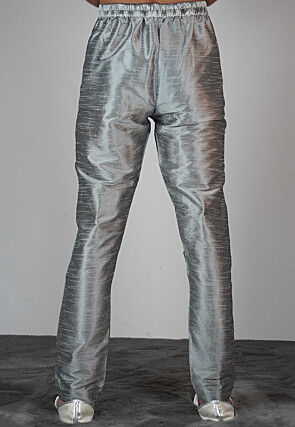 Solid Color Dupion Silk Pajama in Grey