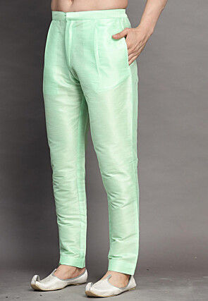 Solid Color Dupion Silk Pajama in Pastel Green
