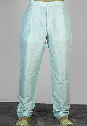 Solid Color Dupion Silk Pajama in Sky Blue