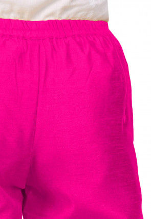 Solid Color Dupion Silk Pant in Fuchsia