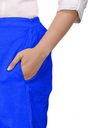Solid Color Dupion Silk Pant in Royal Blue