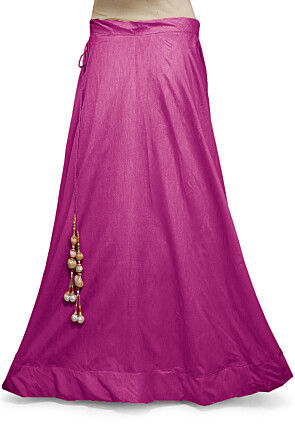 Solid Color Dupion Silk Skirt in Magenta