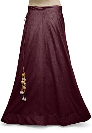 Solid Color Dupion Silk Skirt in Wine
