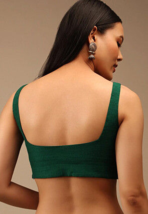 Solid Color DupionBlouse in Dark Green