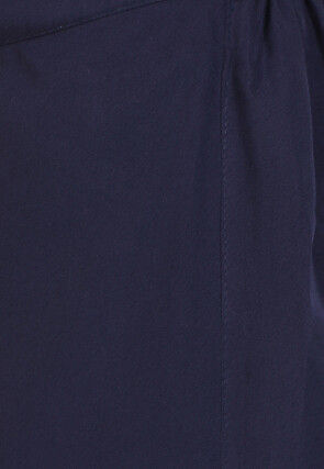 Solid Color Crepe Pant in Navy Blue