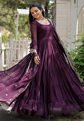 Purple Plain Salwar Kameez Buy Designer Indian Suits for Women Online Utsav Fashion