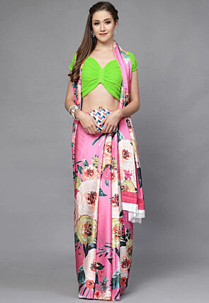 Solid Color Georgette Blouse in Light Green