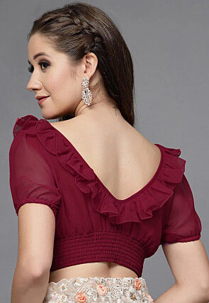 Solid Color Georgette Blouse in Maroon