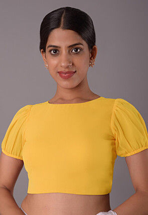 Solid Color Georgette Blouse in Mustard