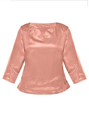 Solid Color Georgette Shimmer Top in Peach