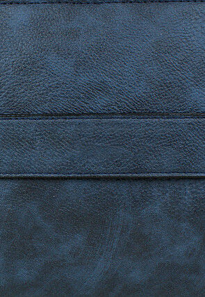 Solid Color Leather Rectangular Wristlet in Blue