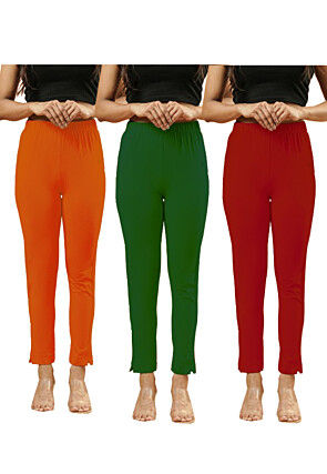 Solid Color Lycra (Elastane) Combo Pant in Multicolor