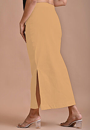 Solid Color Lycra Cotton Shapewear Petticoat in Beige