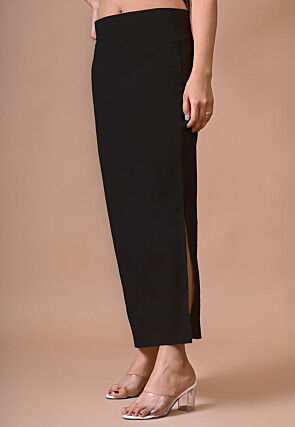 Solid Color Lycra Cotton Shapewear Petticoat in Black