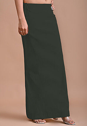 Solid Color Lycra Cotton Shapewear Petticoat in Dark Green