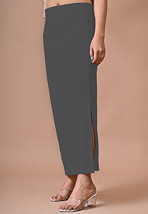 Solid Color Lycra Cotton Shapewear Petticoat in Grey