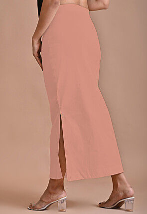 Solid Color Lycra Cotton Shapewear Petticoat in Peach