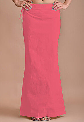 Solid Color Lycra Cotton Shapewear Petticoat in Pink
