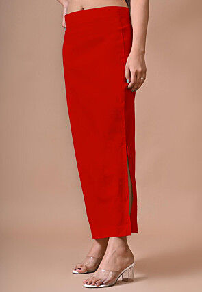 Solid Color Lycra Cotton Shapewear Petticoat in Red