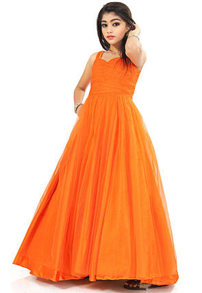 Orange Indian Gowns - Buy Indian Gown online at Clothsvilla.com