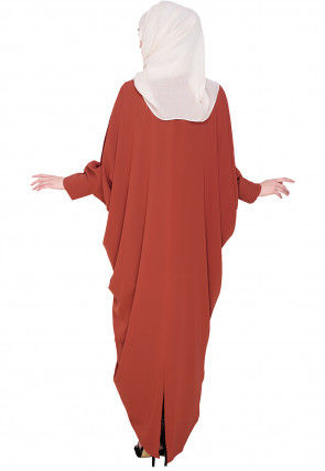 Solid Color Nida Kaftan in Rust