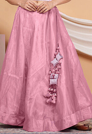 Solid Color Organza Skirt in Light Pink