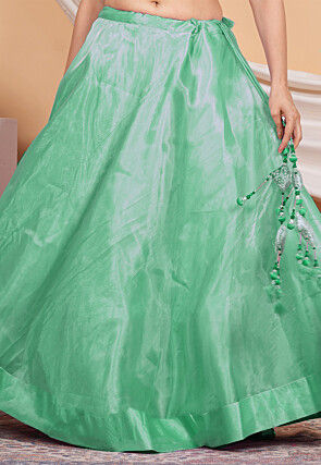 Solid Color Organza Skirt in Pastel Green