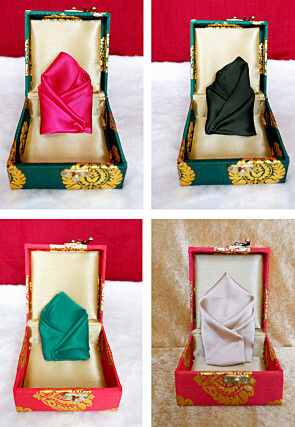 Solid Color Pocket Square Combo in Multicolor
