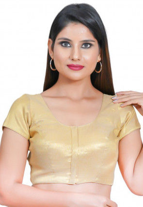 Solid Color Polyester Blouse in Golden