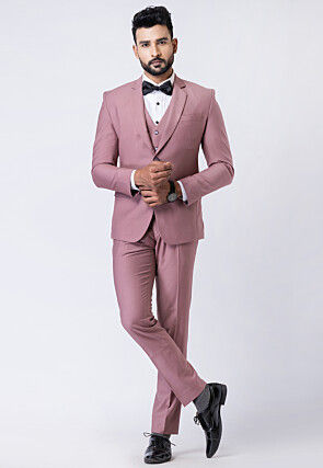 Solid Color Polyester Tuxedo in Light Purple