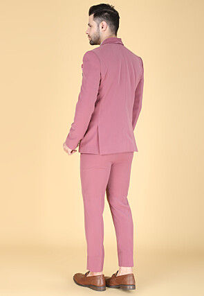 Solid Color Polyester Tuxedo in Pink