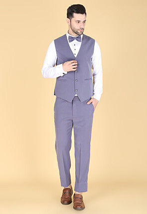 Solid Color Polyester Tuxedo in Purple