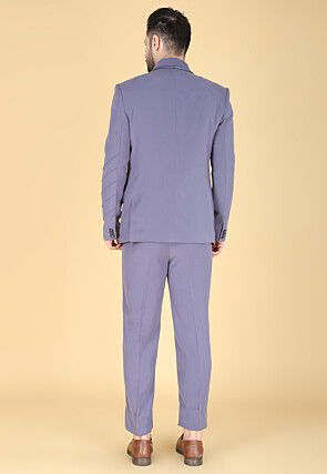 Solid Color Polyester Tuxedo in Purple