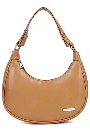 Solid Color PU Baguette in Light Brown
