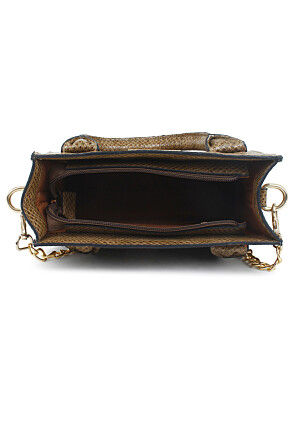 Solid Color PU Hand Bag in Beige