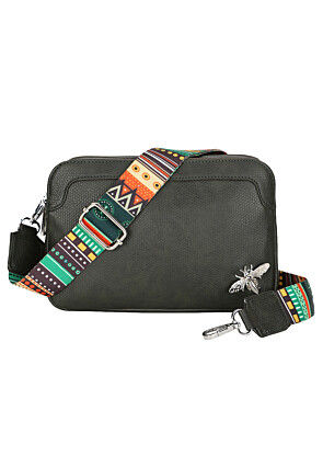 Solid Color PU Hand Bag in Black