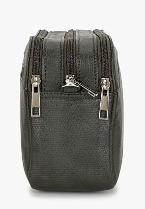 Solid Color PU Hand Bag in Black