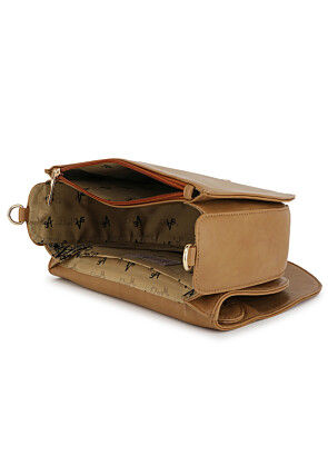 Solid Color PU Hand Bag in Brown