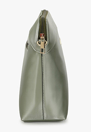 Solid Color PU Hand Bag in Dusty Green