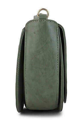 Solid Color PU Hand Bag in Dusty Green