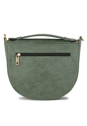 Solid Color PU Hand Bag in Dusty Green
