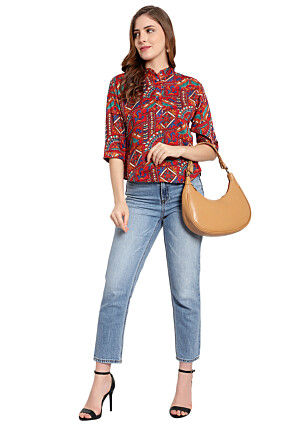 Solid Color PU Hand Bag in Light Brown