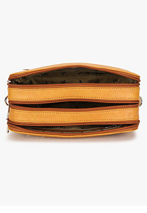 Solid Color PU Hand Bag in Mustard