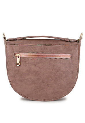 Solid Color PU Hand Bag in Old Rose