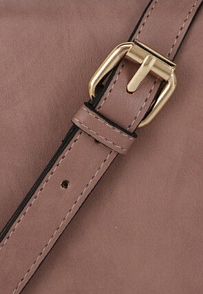 Solid Color PU Hand Bag in Old Rose