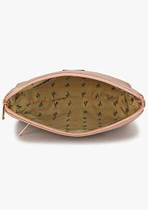 Solid Color PU Hand Bag in Peach