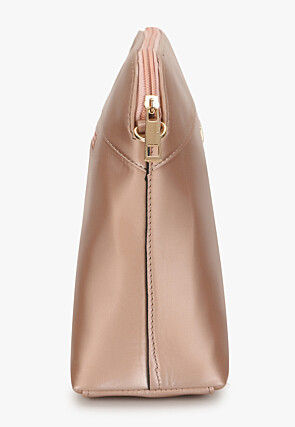 Solid Color PU Hand Bag in Peach